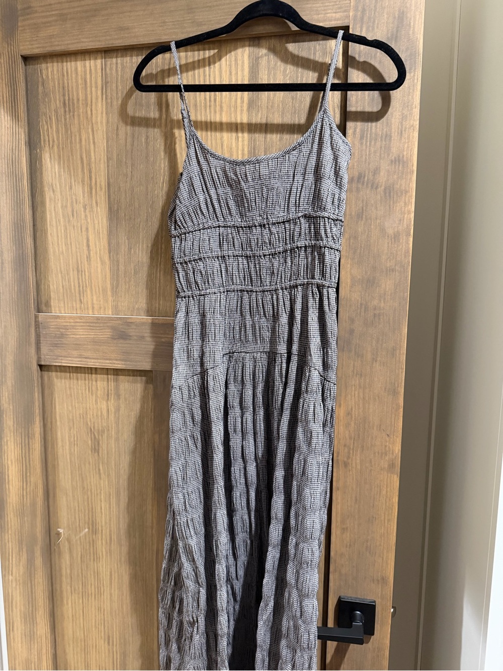 Textured Sleeveless Maxi Dress in Taupe